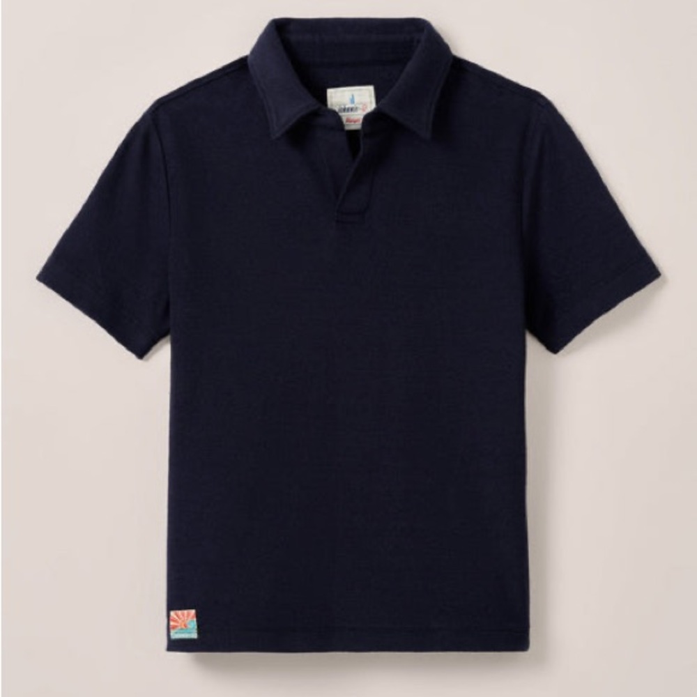 Johnnie-O French Terry Johnny Collar Jr. Polo - Frankie, navy size 6